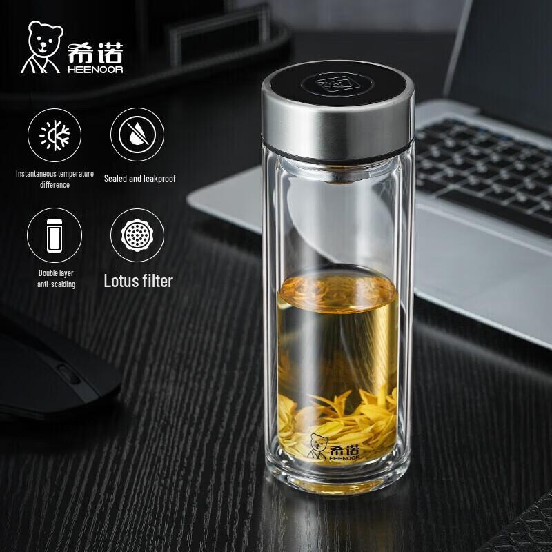 Xinuo Double Wall Glass Tea Bottle with Filter