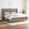 Slatted Bed Base with Mattress - Maison Exclusive - Taupe - 200x200 Cm - Adjustable Headboard
