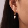 Korean-Inspired Natural Freshwater Pearl Earrings, 18K Gold-Plated Titanium Steel, Simple and Versatile for Women