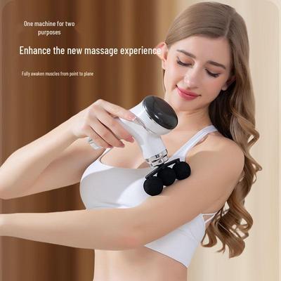 High-Power Dual-Function Massage Gun with Multi-Head & Bianstone Hot Compress