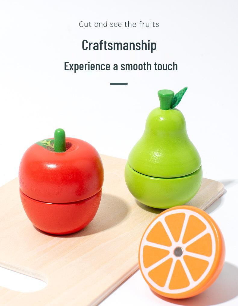 Magnetic Wooden Fruit & Veggie Playset: Early Learning Kitchen Role-Play Blocks