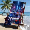 Custom Name Personalized Skyline GT Print Beach Towel, for Trip Camping Beach Party Home Decor, Birthday Gift for Family & Friends