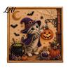 Bead Mosaic Kits for Relaxation Ghost Faux Pearl Art DIY Kit with Frame Halloween Cat Painting Wall Decor Ornaments Kit 3D Witch Pumpkin Craft