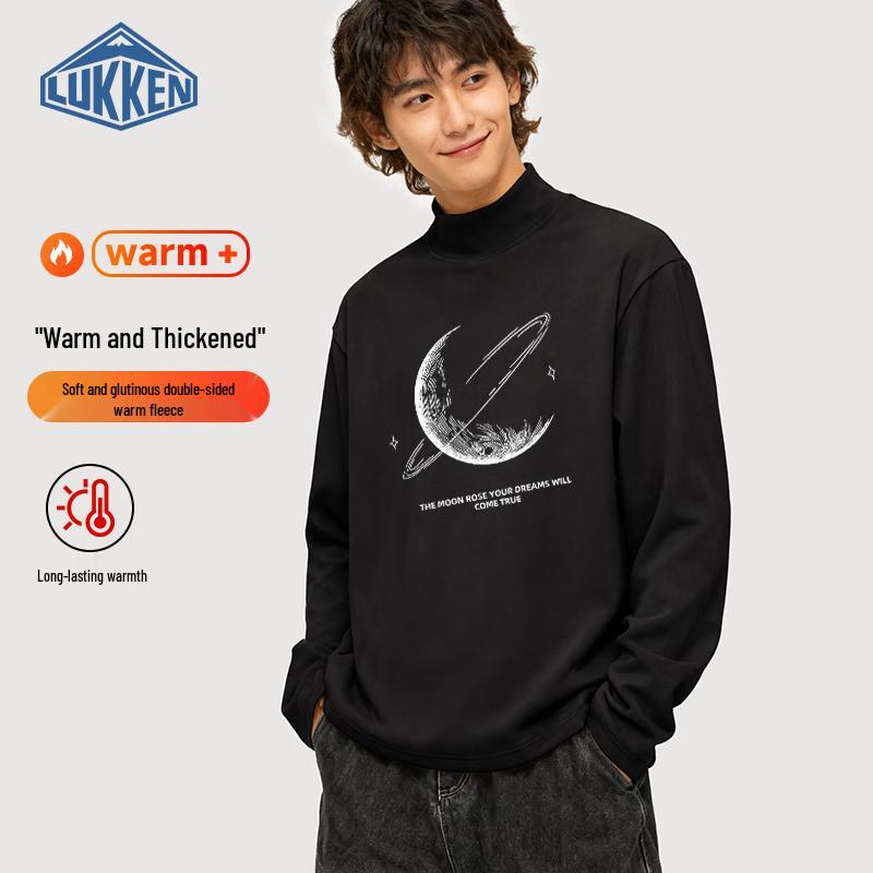 LUKKEN Men s Double-Sided Fleece Turtleneck Long Sleeve T-Shirt XL