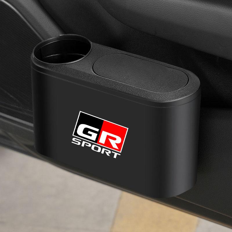 Hanging Car Trash Can Auto Emblem Garbage Box Accessories for Toyota Trd Corolla Yaris Aygo Prius CHR Camry Auris Avensis Land