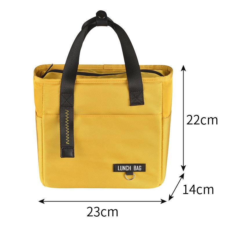 Beilian PEVA Insulated Lunch Bag for Office Workers, Waterproof High-Capacity Handheld Lunch Box with Ice Pack.