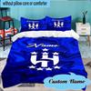 Custom Name 3PCS Blue Hilal Crest Design Bedding Set Including 1pc Duvet Cover And 2pcs Pillowcases for Bedroom, Dormitory Gift Home Decor