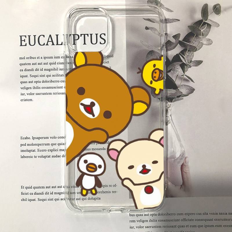 Rilakkuma Kawaii Phone Case For iPhone 11 12 13 14 Mini Pro Max XR X XS TPU Clear Case For 8 7 6 Plus SE 2020