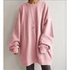 Sudadera de cuello redondo de manga larga para mujer, ajuste extragrande, lisa, informal, holgada, top tipo túnica, jersey