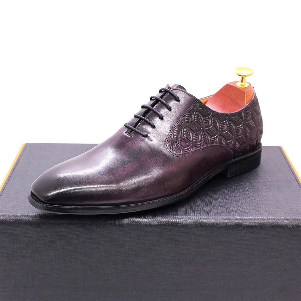 Oxford-Schuhe First-Layer Rindsleder Große Größe Klassisch Luxuriös Handgeschnitzte Oxford-Schuhe Formale Lederschuhe