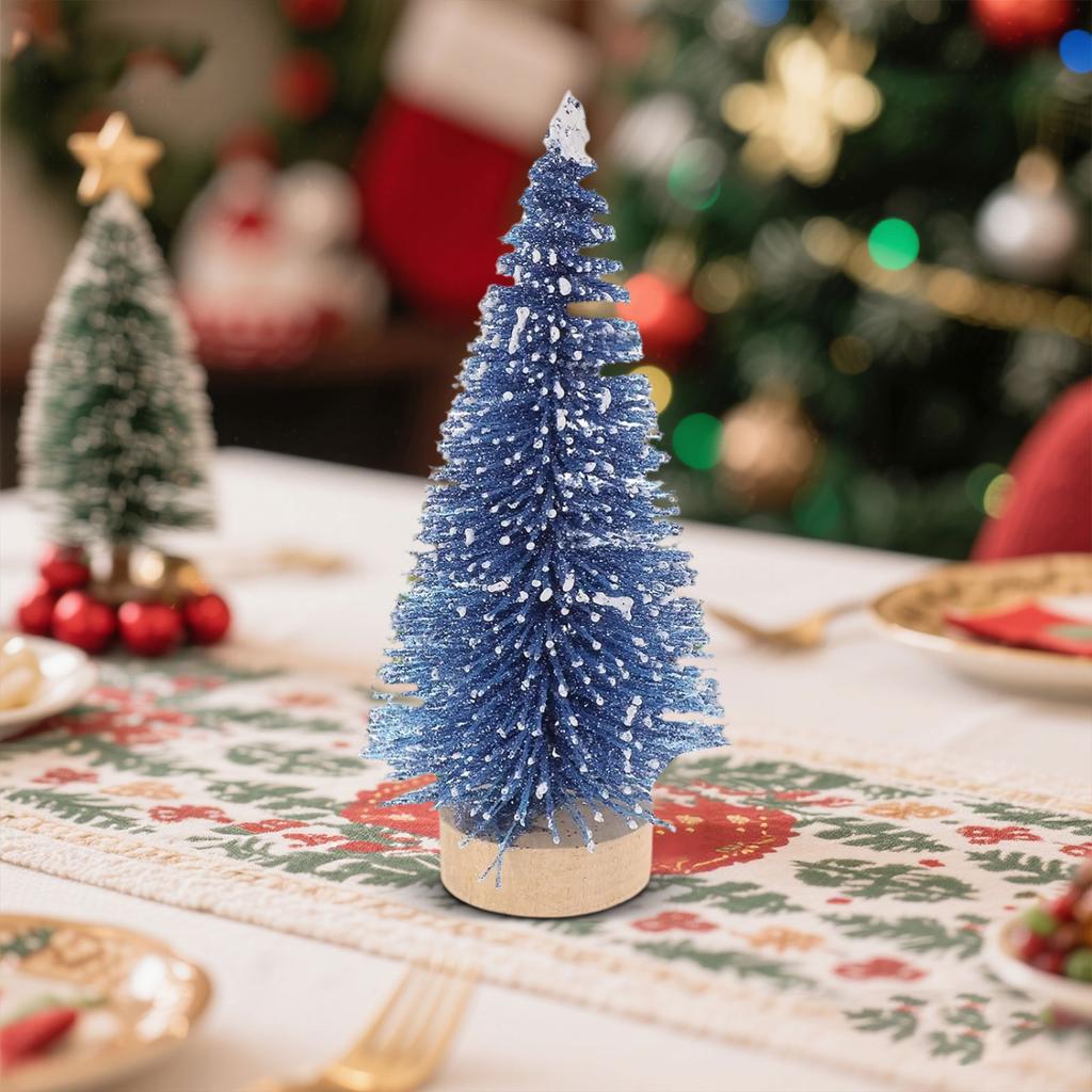 Christmas Tree, Blue Glitter Tree, Desktop Ornament, Small Christmas Tree