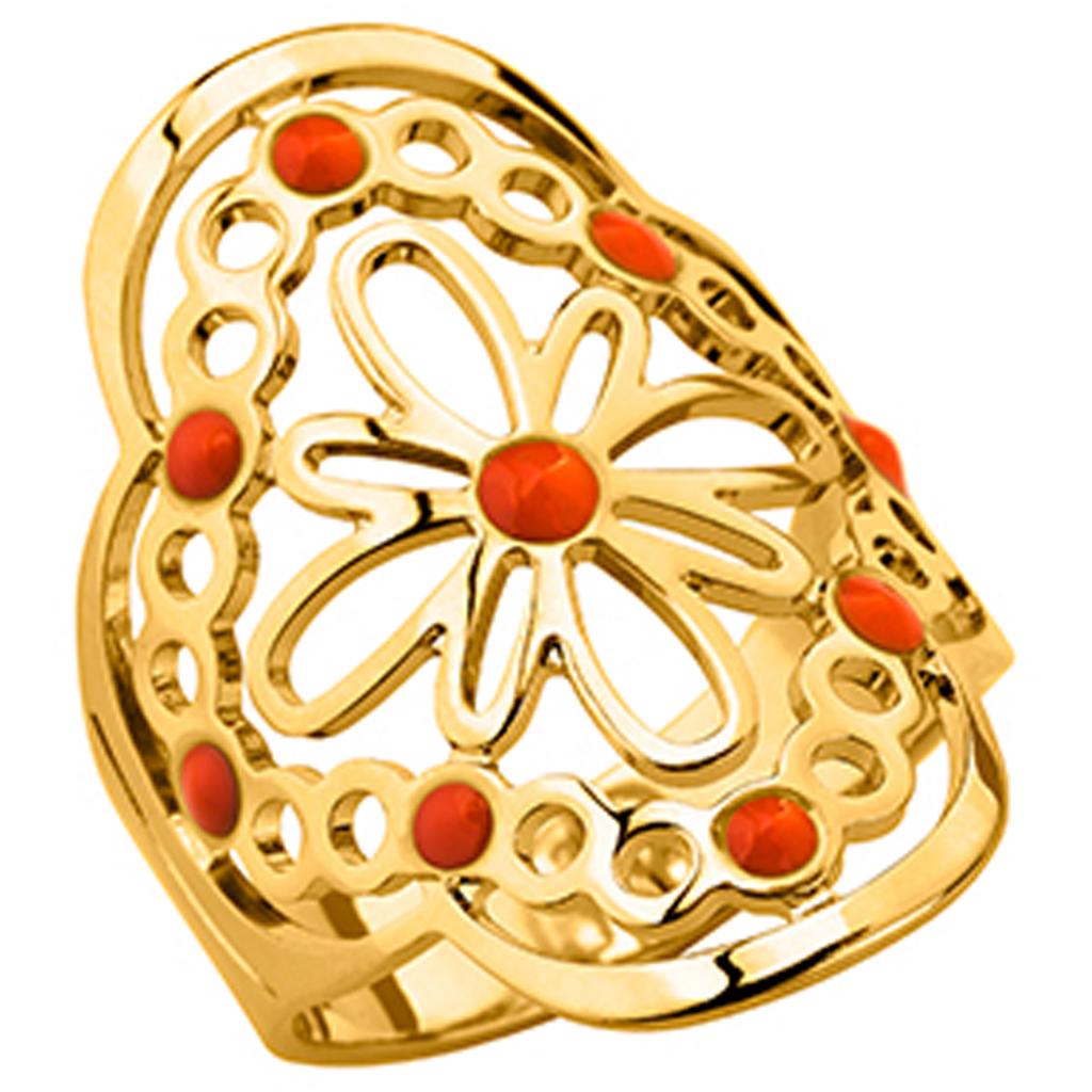 Gold Plated Ring 'Carmen' Golden Orange