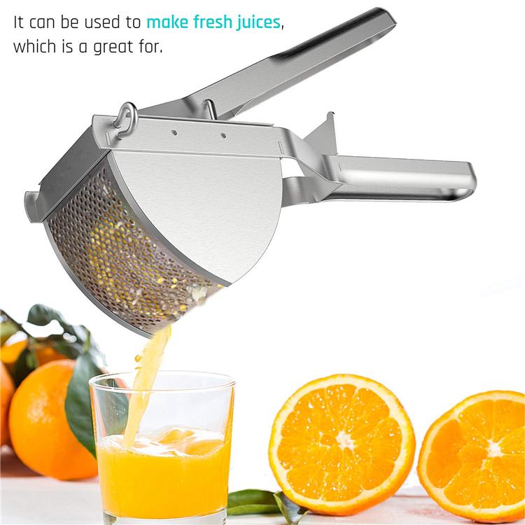 LMETJMA Potato Ricer Stainless Steel Potato Masher Heavy Duty Potato Ricer Masher For Baby Food Fruit Vegetable Juicer KC0154