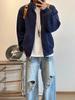 Men's Retro Heavyweight Double-Zip Cross-Collar Hoodie Jacket