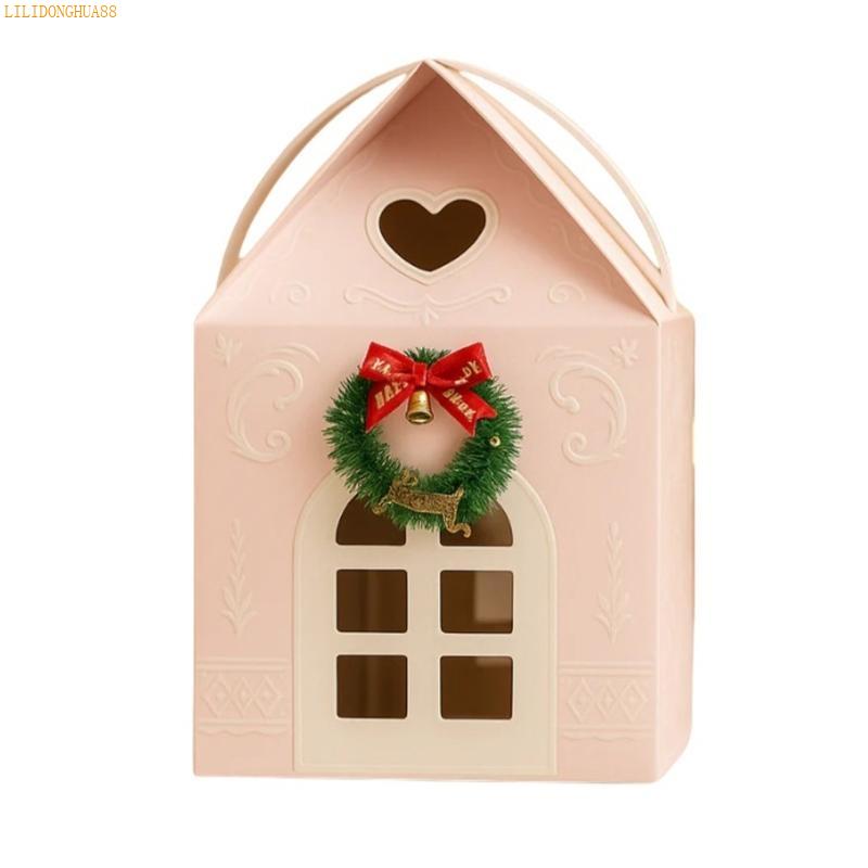 K1AE Christmas Wonderland Cottage Gift Box, House Shaped Gift Box Gifts and Enjoyment for Luxury Homes Red Christmas