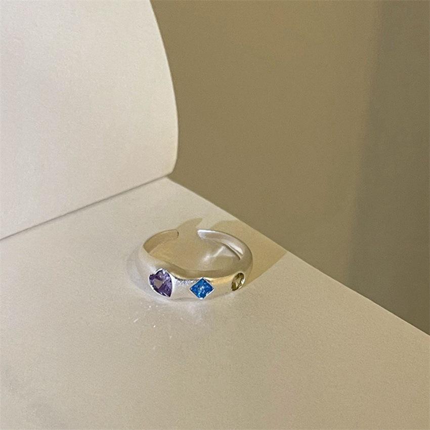 Over 120 Styles Korean style zircon diamond ring women's 925 sterling silver spring and summer niche light luxury high-end index finger ring open ring