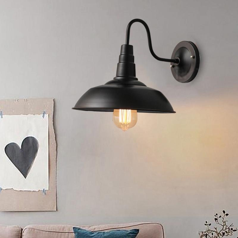 Antique Iron Material Pot Cover Wall Lamps Village Wall Lamps Retro Iron Lighting Vintage Wall Lights Without Bulb