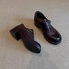 British style loafers 2026 versatile thick soled belt buckle single shoes for women with thick heels and small leather shoes