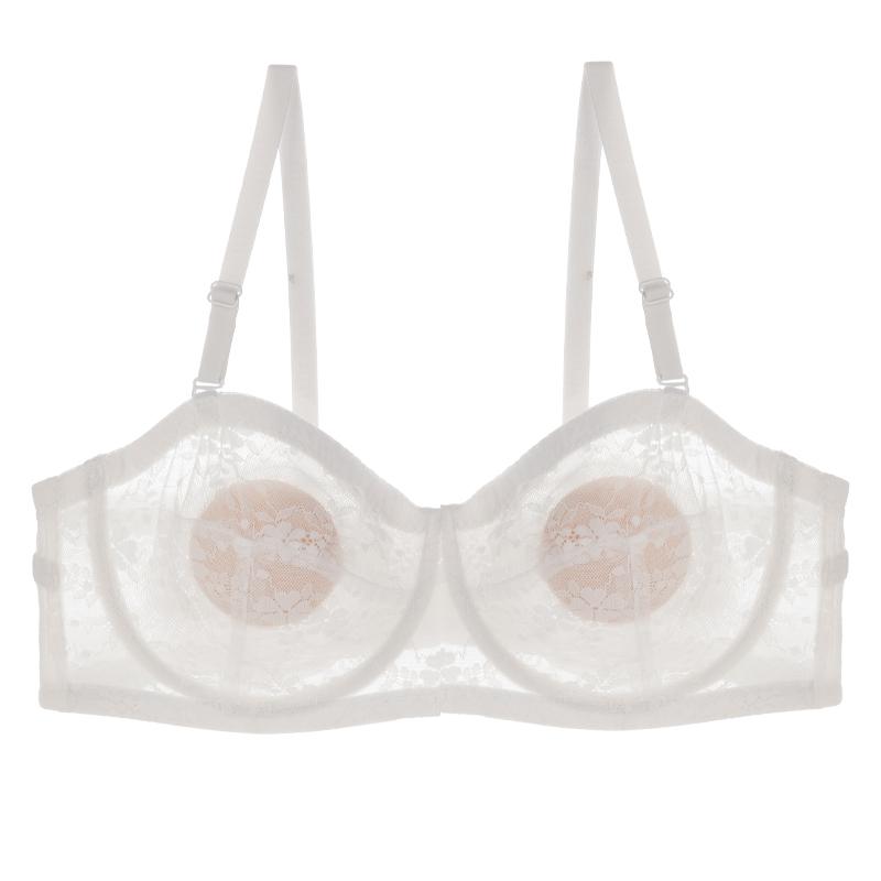 

Летний тонкий бюстгальтер без бретелек для женщин, красивый кружевной бюстгальтер со спинкой, большой размер, нескользящий дышащий бюстгальтер XL белый