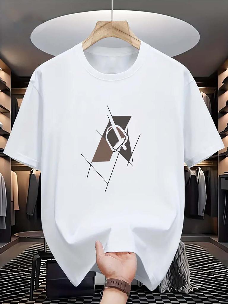 Summer Casual Men's T-shirts - Printed Novel Pattern Design, Comfortable and Versatile Short-sleeved Tops