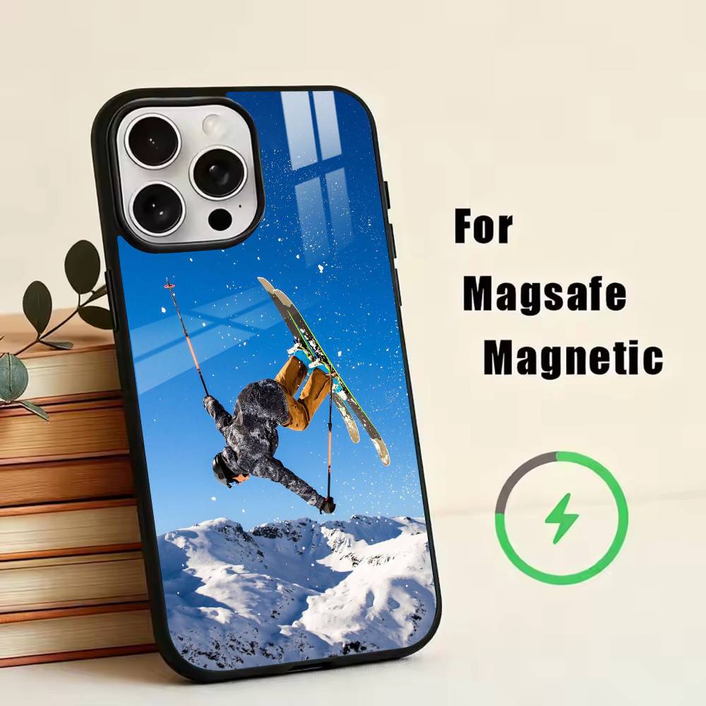 S-Skiing  Phone Case For iPhone17,16,15,14,13,12,11 Plus,Pro Magnetic with Magsafe Wireless Charging