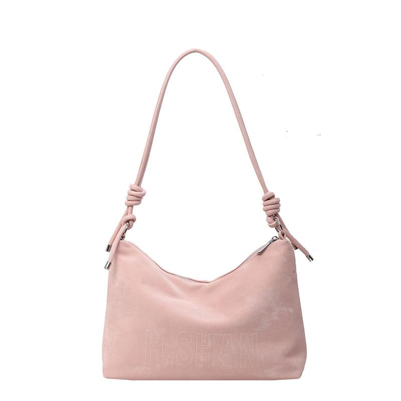 Trendy Pink Large-capacity Messenger Bag Women's 2025 New Spring Fashion Popular Tote Bag Casual Bucket Bag