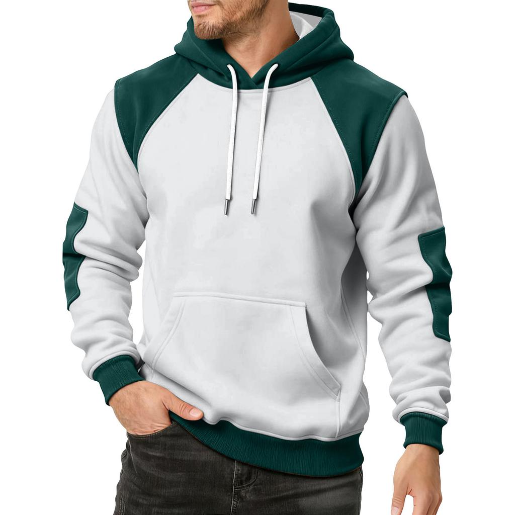 Men's Colorblock Sweatshirt Hoodie Men's Sports Large Size Casual Sweatshirt