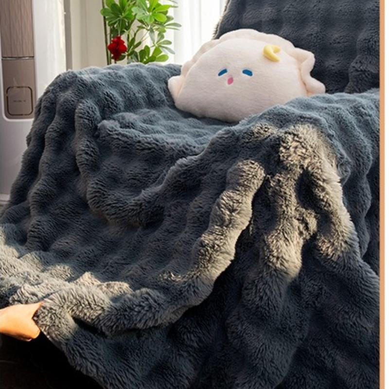 Plush sofa blanket comfortable soft bubble plush bedroom living room non-pilling non-shrinking blanket