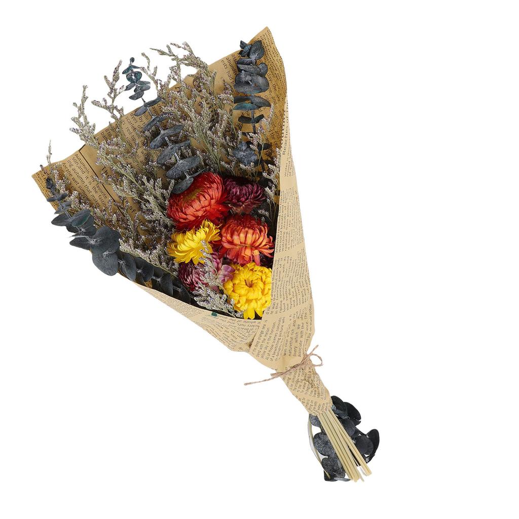 Torkad Blomsterbukett Elegant Vacker Torkad Krysantemumblomma med Stjälk för Bröllopsfest Vardagsrum Sovrum