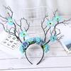 Flower Crown Hair Wreath Deer Antlers Headbands Reindeer Headdress Floral Headwears Holiday Wedding Photo Props