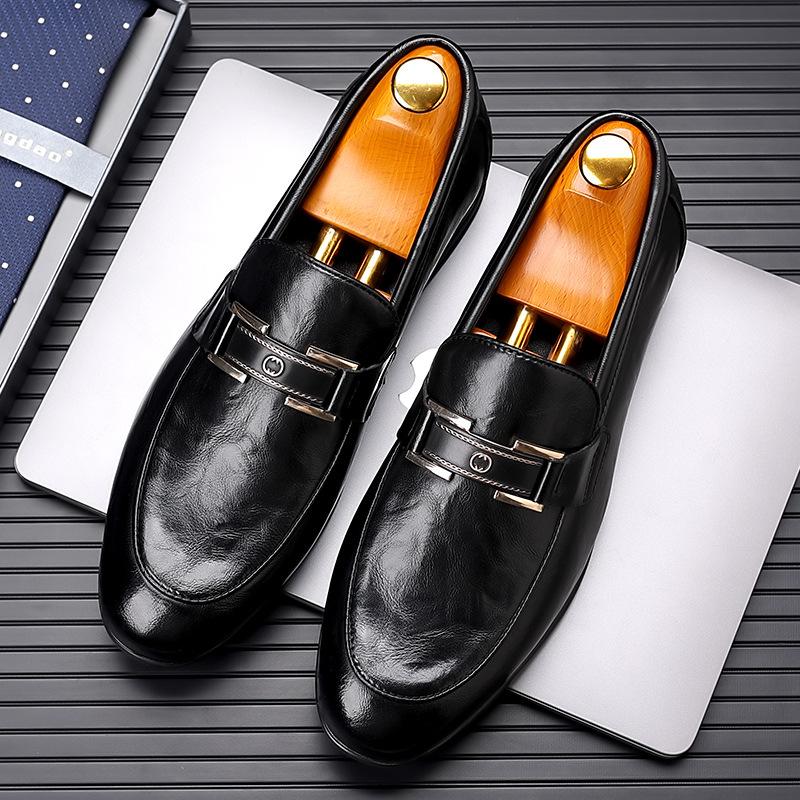 Men's Shoes Genuine Leather 2025 Spring New Soft-soled Foot Cover Driving Doudou Shoes Summer Business Dress British Small Leather Shoes