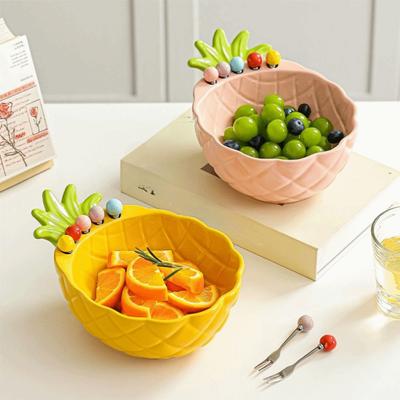 Plato de Cerámica para Servir Fruta Estilo Crema Reutilizable Bol para Frutas Bol para Ensalada Postre Uso en Cocina