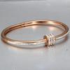 Gold Plated Stainless Steel Openable Crystal Cuff Bangle Bracelet For Women & Girls
