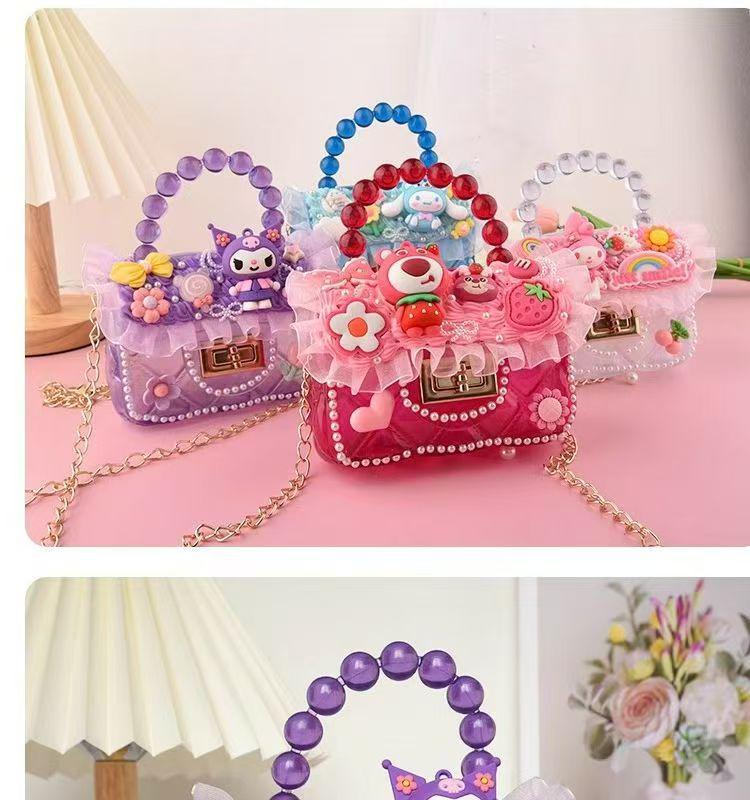 DIY Handmade Internet Celebrity Girl Crossbody Bag - Children's Day Gift with Cream Glue Handbag Material Kit