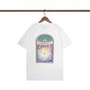 280g Double Yarn Cotton T-Shirt Couples Casablanca Castle Print Short Sleeve Round Neck Loose Fit
