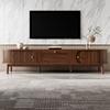 Modern TV Stand made of Solid Wood with Drawers, Classic Rounded Corners, Sturdy Wooden Legs, TV Stand with Storage Space for the Living Room.