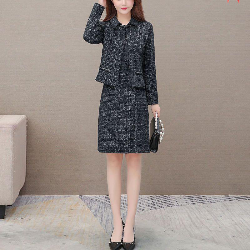 

2025 Женский приталенный мини-платье-комплект - Омолаживающая юбка-двойка для осени/весны M (Approx. 80-95 lbs)