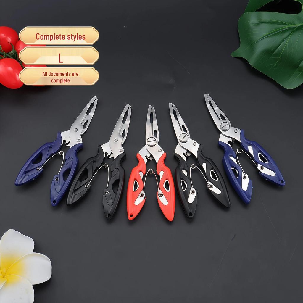 Lightweight Stainless Steel Fishing Pliers & Scissors - Multi-functional Tackle Tool with Hook Remover, Line Cutter, and Fish Gripper.