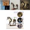 Metal Iron Horse Figurine With Luminescent Effect For Home Or Office Space