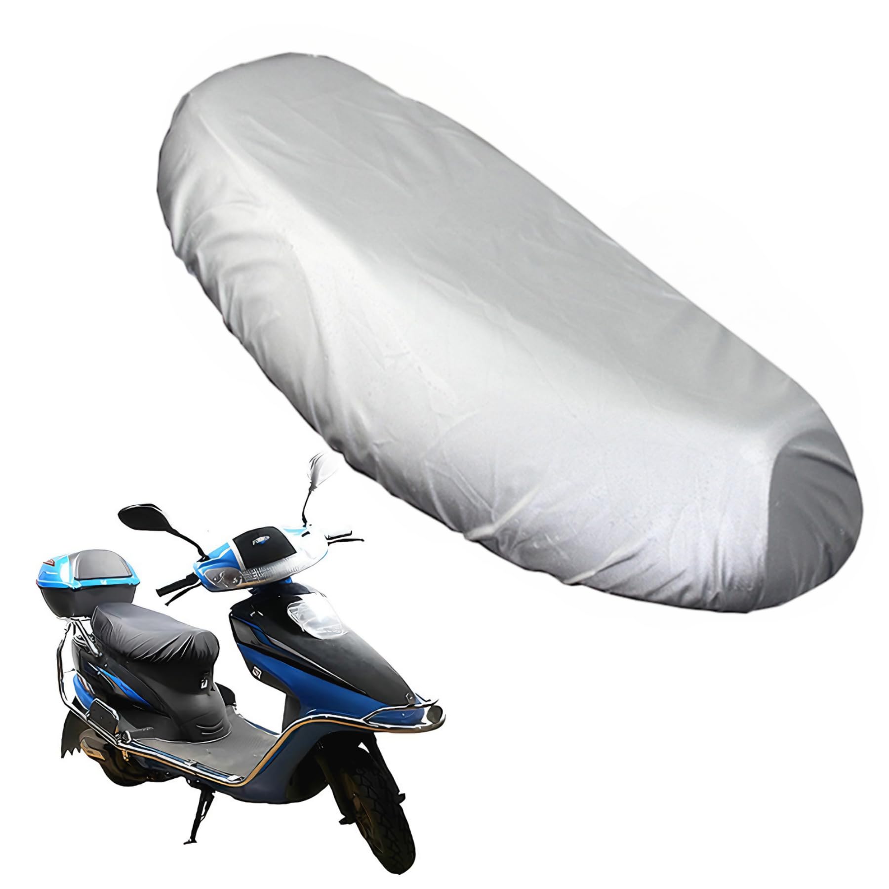 

Чехол на сиденье мотоцикла, Водонепроницаемый, Синтетическая кожа, Большой размер, Совместим с мопедами, Сумка для хранения, Износостойкость 2XL серебряный