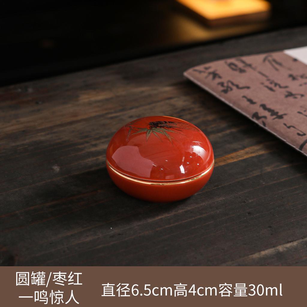 Creative Portable Mini Ceramic Storage Jar Spice Ointment Powder Bottle Small Tea Jar Storage Container Crafts Home Decoration