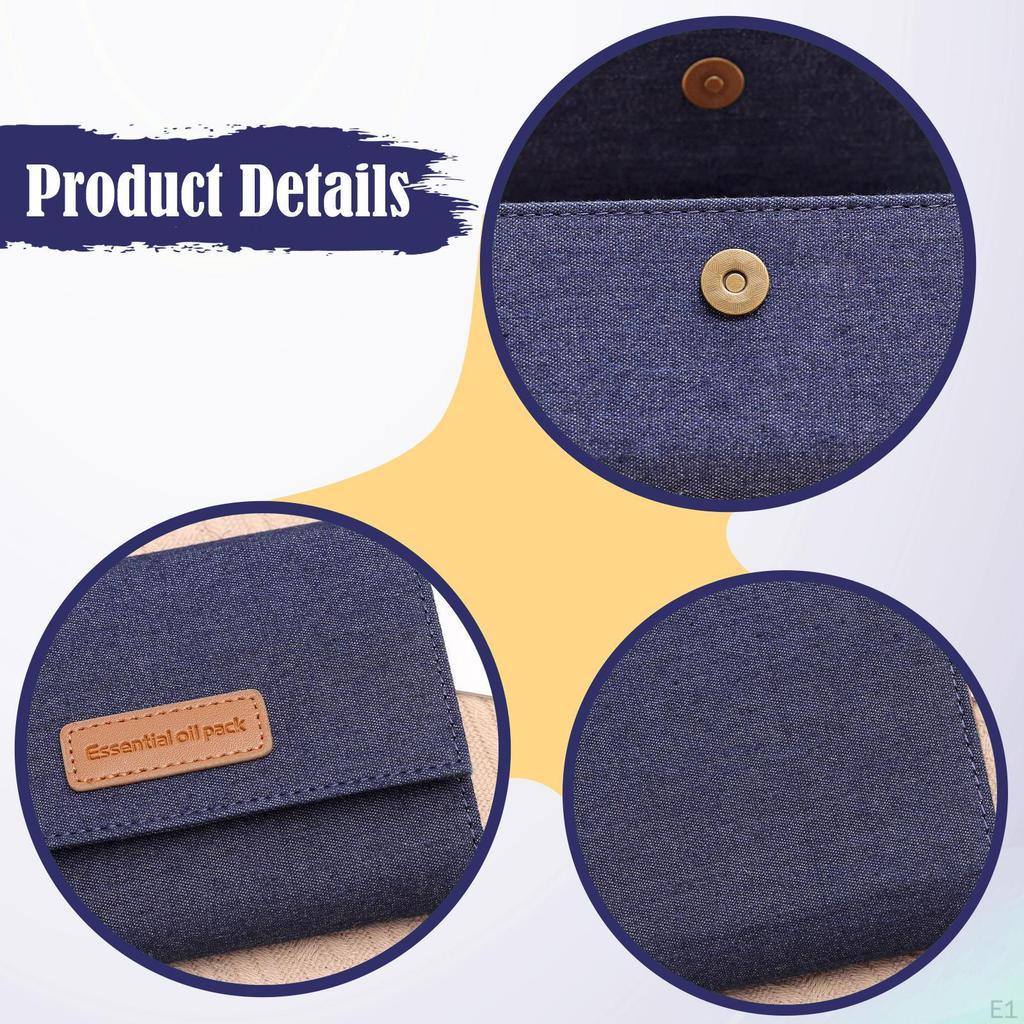 Essential Oil Carrying Bag Purse Denim for Small Accessories Portable Convenient Holds 6