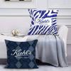 Light Pink And Elegant Print Kiehls-A Pillow Case Anti-dustmite Pillowcase Invisible zipper silky short plush Sofa cushion cover