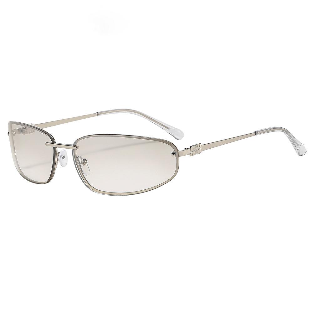 1PCS Silver Future Style Sunglasses Fashionable Unisex Cool Sun Protection Glasses for Photography Styling Bare Face Eyewear серебряный
