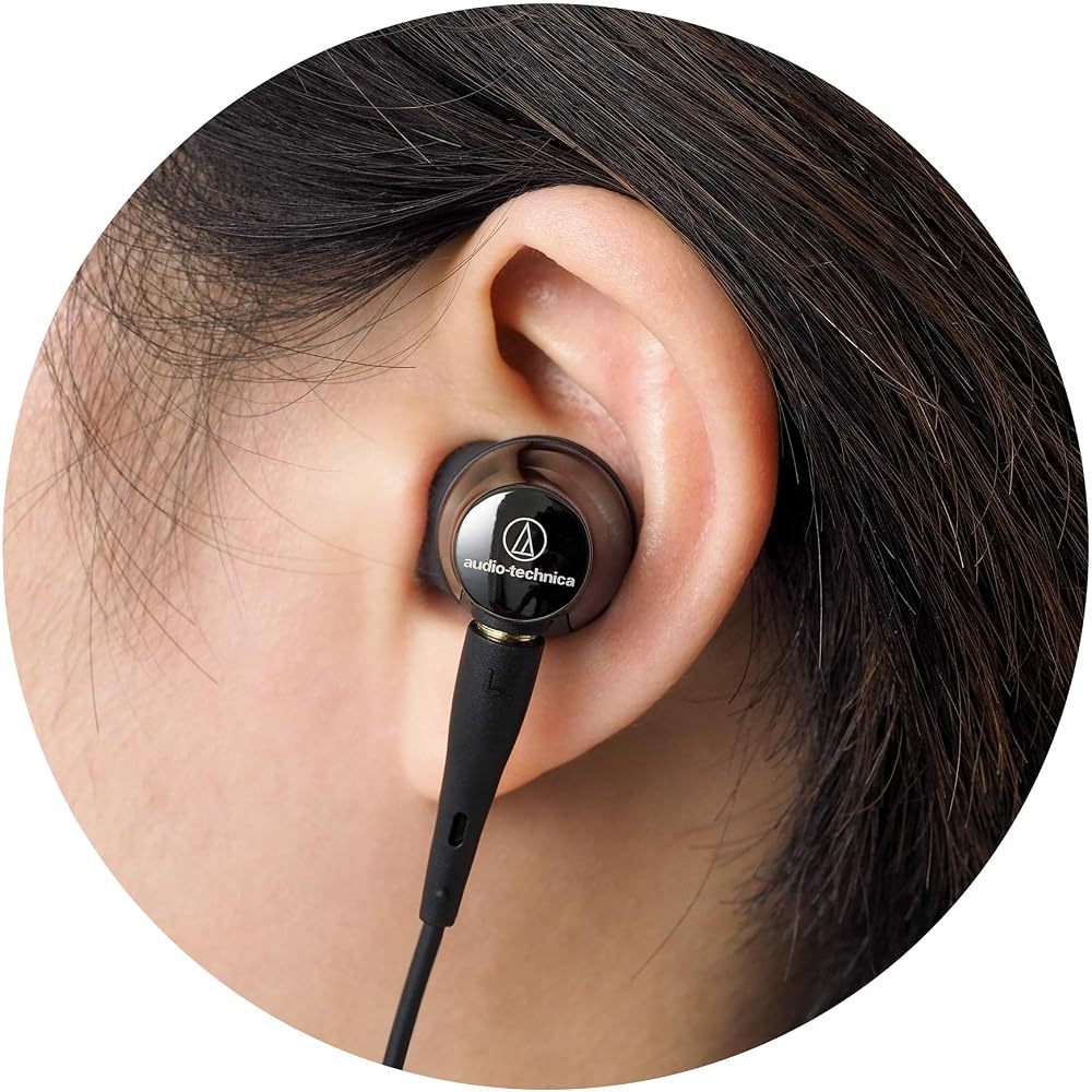 Audio-Technica ATH-CKR100 Earphones, Wired Canal Type, Hi-Res, Hi-Res Sound Source Compatible, So...