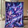 Winged Unicorn In Fantasy Garden Theme Blanket Lightweight Warm Flannel Blanket Decorative Throw Blanket for Home Decoration