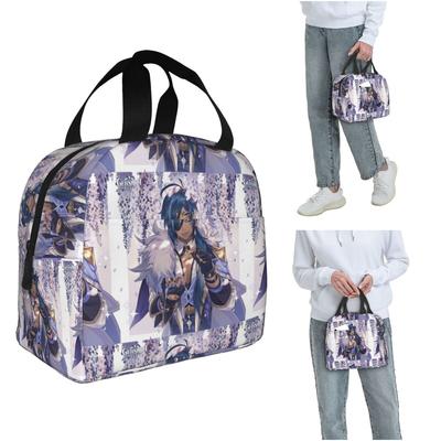 Kaeya Game Genshin Impact Anime Insulated Lunch Bag for Women Kids Portable Food Boxes Thermal Lunch Box Tote