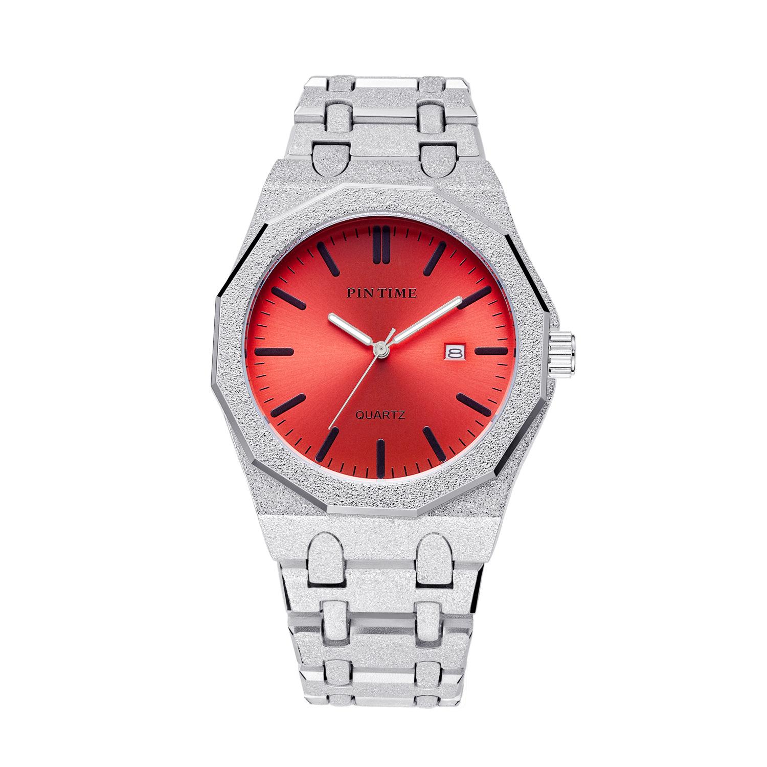 

Модные Кварцевые Мужские Часы Relogio Masculino Водонепроницаемые Трендовые Цветные Красные Розовые Розовые Часы Наручные Часы из Нержавеющей Стали Reloj Hombre красный/серебряный