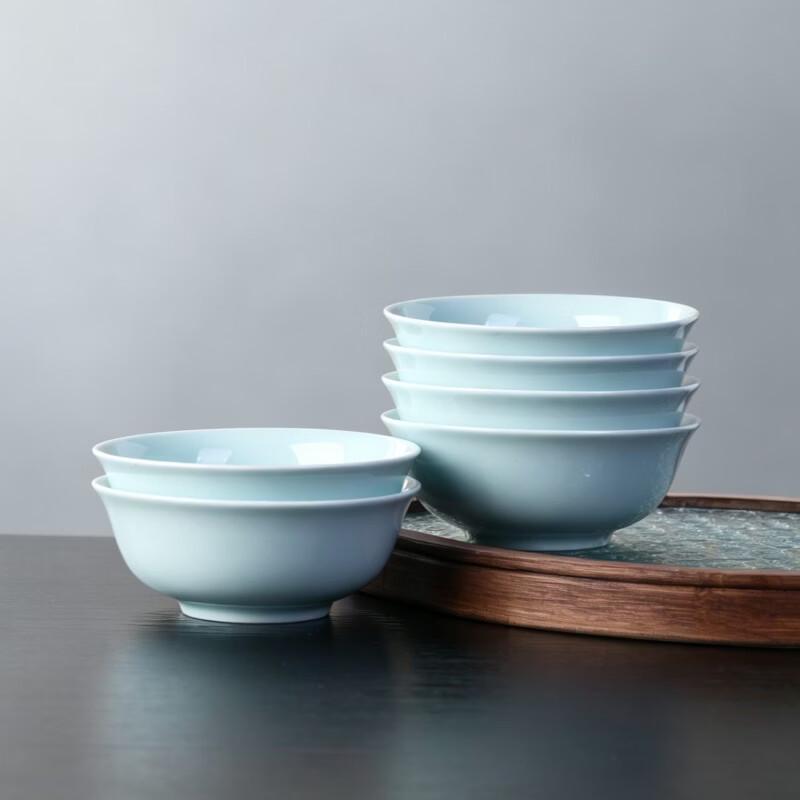 Jingdezhen Celadon Underglaze Ceramic Soup Bowl Set