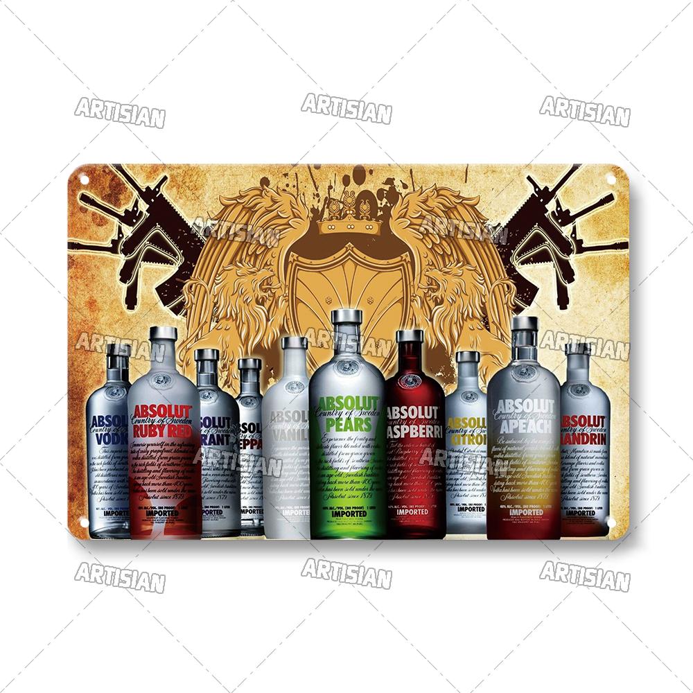 

Vodka Metal Signs Decorative Plate Wine Metal Tin Sign Retro Metal Poster Alcohol Wall Plate Home Bar Studio Industrial Decor 20X30CM
